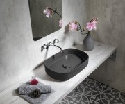 Isvea Infinity Oval Keramické Umyvadlo Na Desku, 55x36cm, Antracit