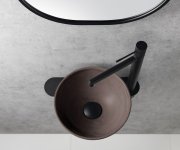 Sapho Minor Betonové Umývátko Na Desku, ø 26cm, Tmavě Hnědá Mat