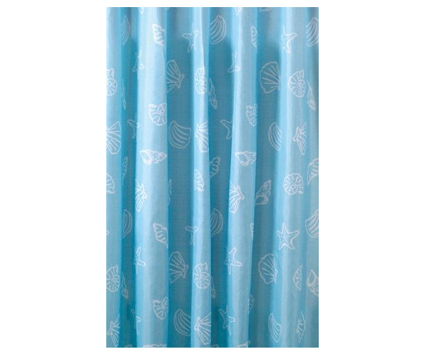 Aqualine Sprchový Závěs 180x200cm, Polyester, Modrá, Mušle