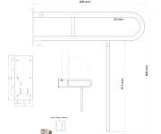 Sapho Handicap Madlo Sklopné S Opěrnou Nohou 600mm, Bílá