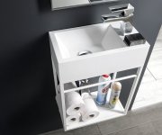 Sapho Amarok Umývátko, Litý Mramor, 40x22cm, Baterie Vpravo, Bílá