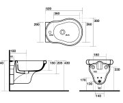 Kerasan Retro Bidet Závěsný 38x52cm, Bílá
