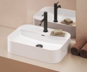 Umyvadlo Ceramic Slim Shelf R - Umyvadlo Ceramic Slim Shelf R 55, s otvorem pro baterii, s přepadem, bílá XJX01155005