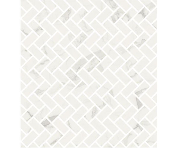 Mozaika jako mramor Fioranese Marmorea Bianco Statuario effect MOSAICO LISCA 30x32 Luc. Rett. - bílá