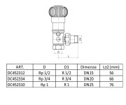 Ve-4523a - Radiátorový Kohout SLOVARM, Rohový - 3/4" DC452334