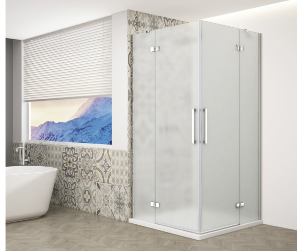 Gelco Trinity Chrome Obdélníkový Sprchový Kout 1200x1100mm, Rohový Vstup, Matné Sklo