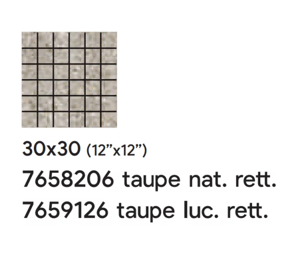 Mozaika jako kámen Saime Frammenta Taupe 30x30 Mosaico Luc. Rett. - šedá