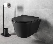 Sapho Avva Závěsná Wc Mísa, Rimless, 35,5x53cm, černá Mat