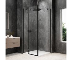 Polysan Globe Gun Metal čtvercový Sprchový Kout 900x900mm, čiré Sklo, Levé