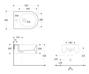 Kerasan Flo Bidet Závěsný 36,5x50cm, Bílá