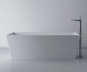 Gelco Kvadrie Volně Stojící Vana 1590x650x550mm, Litý Mramor, Bílá Lesk