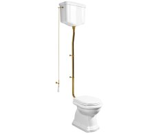Kerasan Retro Wc Mísa S Nádržkou, Spodní Odpad, Bílá-bronz