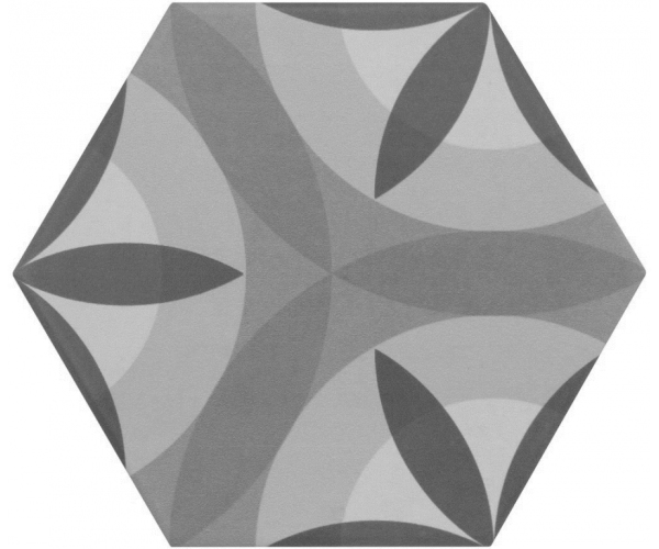 Vzorovaná dlažba Equipe Hexatile Nature B&W 17,5x20 - šedá