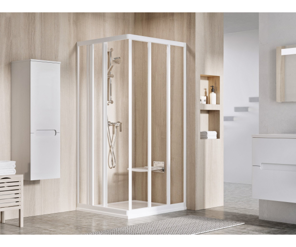 Sprchový kout Supernova ASRV3+ASRV3 - ASRV3 80 198, bílá+transparent