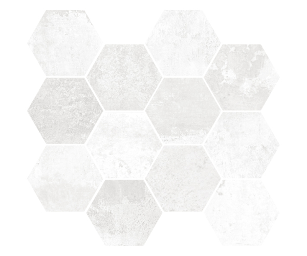 Mozaika Aparici Metallic White Mos. Hexagonal 28x30 Nat. Rett. - bílá