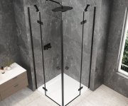 Polysan Globe Black čtvercový Sprchový Kout 800x800mm, Rohový Vstup, čiré Sklo