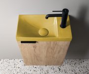 Sapho Agos Betonové Umývátko 40x22cm, Levé/pravé, žlutá Pololesk