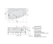 Polysan Mamba L Hydromasážní Vana, 170x100x44cm, Highline Hydro, Chrom