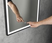 Aqualine Corna Zrcadlo S Led Osvětlením 60x80cm, Dotykový Senzor, Stmívatelné, černá Mat