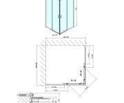 Polysan Easy čtvercová Sprchová Zástěna 900x900mm, čiré Sklo