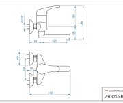 Dřezová Stěnová Baterie, Ramínko 120 Mm, Rozteč 100 Mm - Chrom – Zora ZR3115-K100