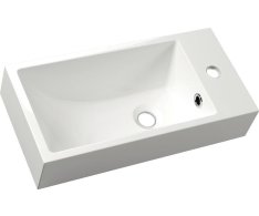 Sapho Ariana Umývátko, Litý Mramor, 50x25cm, Baterie Vpravo, Bílá