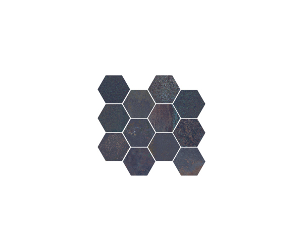 Mozaika jako kov Aparici Corten Sapphire Mosaico Hexagon 28x30 Nat. Rett.