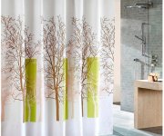 Aqualine Sprchový Závěs 180x180cm, Polyester, Bílá/zelená, Strom