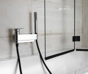 Sapho Mixona Nástěnná Vanová Baterie S Ruční Sprchou, Otočné Ramínko, Chrom
