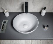 Sapho Formigo Betonové Umyvadlo Na Desku, ø 39cm, šedá Mat