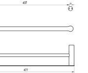 Držák na ručníky, dvojitý Fold FD 320 - FD 320.20BLM Držák na ručníky 45 cm, dvojitý, černá matná X07P1350