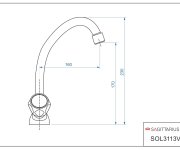 Nízkotlaká Stojánková Kohoutková Baterie Solis, Ramínko 180mm SOL3113V18