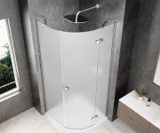 Polysan Globe Chrome čtvrtkruhový Sprchový Kout 800x800mm, Matné Sklo, Pravé