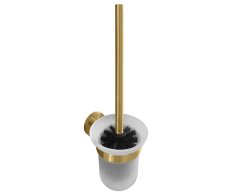 Sapho X-round Gold Wc štětka Závěsná, Mléčné Sklo, Zlato Mat
