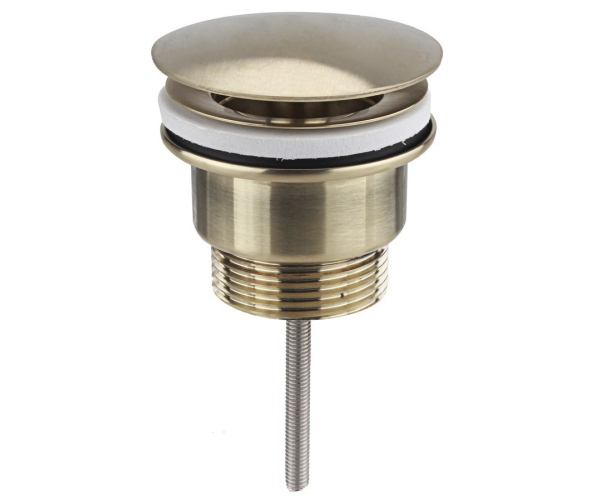 Sapho Umyvadlová Výpust 5/4“, Neuzavíratelná, Velká Zátka, 10-55mm, Zlato Mat