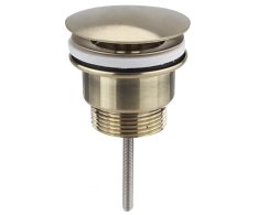 Sapho Umyvadlová Výpust 5/4“, Neuzavíratelná, Velká Zátka, 10-55mm, Zlato Mat