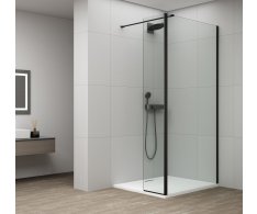 Polysan Esca Black Matt Sprchová Zástěna, Fixní Sklo 700 Mm, Otočný Panel 600 Mm