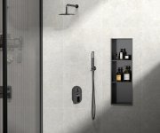 Sapho Denbo Zapuštěná Police Do Obkladu, 270x810mm, Nerez, Gun Metal