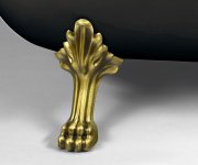 Polysan Charleston Volně Stojící Vana 188x83x69cm, Nohy Bronz, černá/bílá