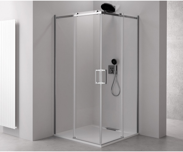 Polysan Thron Round Obdélníkový Sprchový Kout 1100x800mm, Kulaté Pojezdy, Rohový Vstup