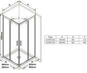 Sprchový kout Blix Slim BLSRV2 - BLSRV2 80x80, lesk+transparent X1LM40C00Z1
