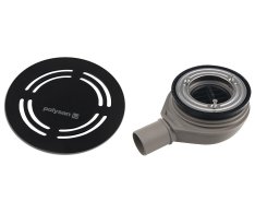 Polysan Flexia Vaničkový Sifon, Průměr 90mm, Dn40, Kruhová Krytka černá