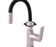 Umyvadlová baterie s flexibilním ramínkem bez výpusti COLORADO chrom/černá 3/8" CO119.0/15