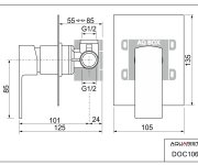 Docks, Podomítková Sprchová Baterie Pro 1 Odběrné Místo, S Aq-boxem DOC10600