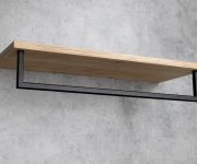 Sapho Ska Polička Na Ručníky S Hrazdou 600x250mm, Dub/černá Mat