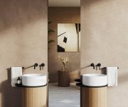Sapho Oasis Keramické Umyvadlo Volně Stojící ø 40x89cm, Bílá/beton Pearl Grey