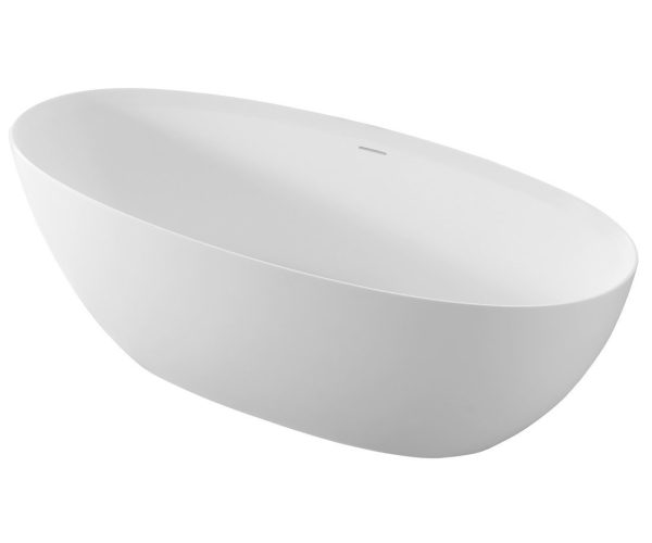 Polysan Noya Volně Stojící Vana, Solid Surface, 170x76x56cm, Bílá Mat