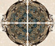 Retro dlažba Aparici Agate Centro Pulido-4 Blue 44,63x44,63 Rett.