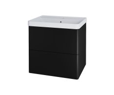 Mereo Siena, Koupelnová Skříňka S Keramickým Umyvadlem 61 Cm, černá Mat