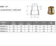 Vsuvka Přechod Cu Vnitřní 22mm X 1/2" 07682MZ22-12